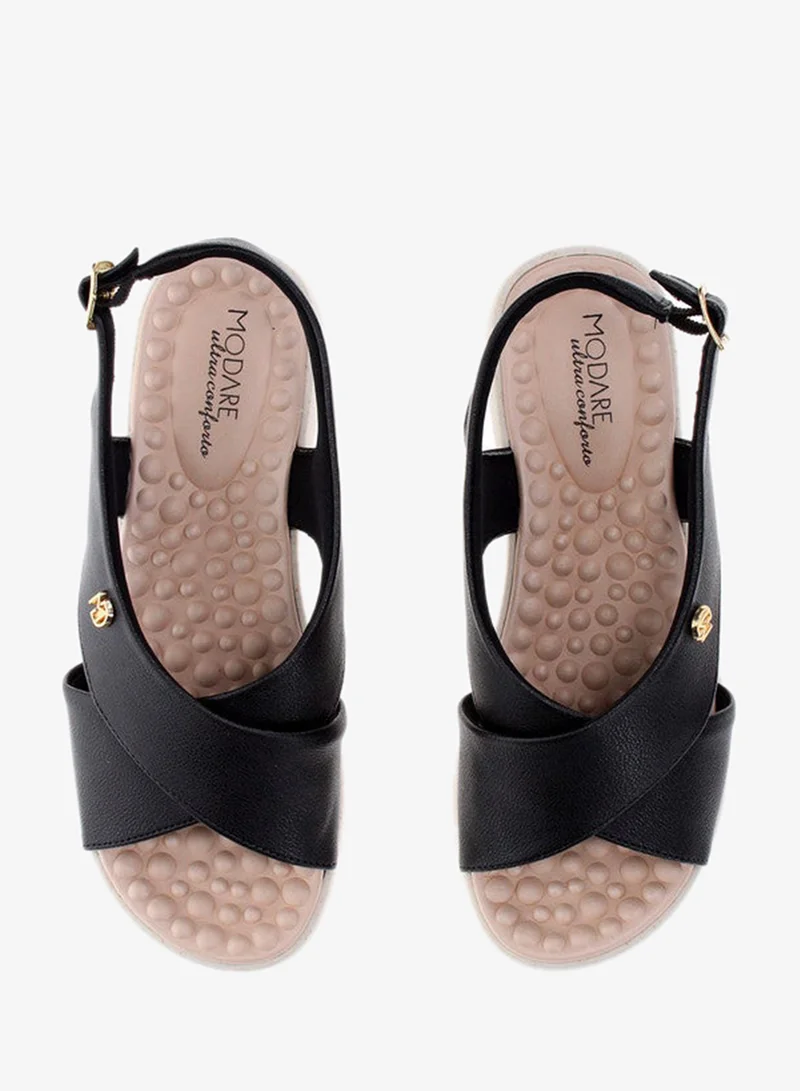 Modare Black Sandals for Women with Back Strap – Stylish & Supportive sling Back Ladies Sandals for Women | Best Price UAE