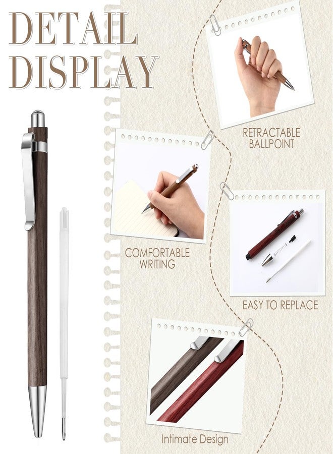 Fumete 10 Pcs Fall Bamboo Thank You Wooden Pens Blank Laser Engraving 1mm Black Ink Ballpoint Pen Writing Office School Supplies for Teacher Student Employee Coworker Christmas - Image 3