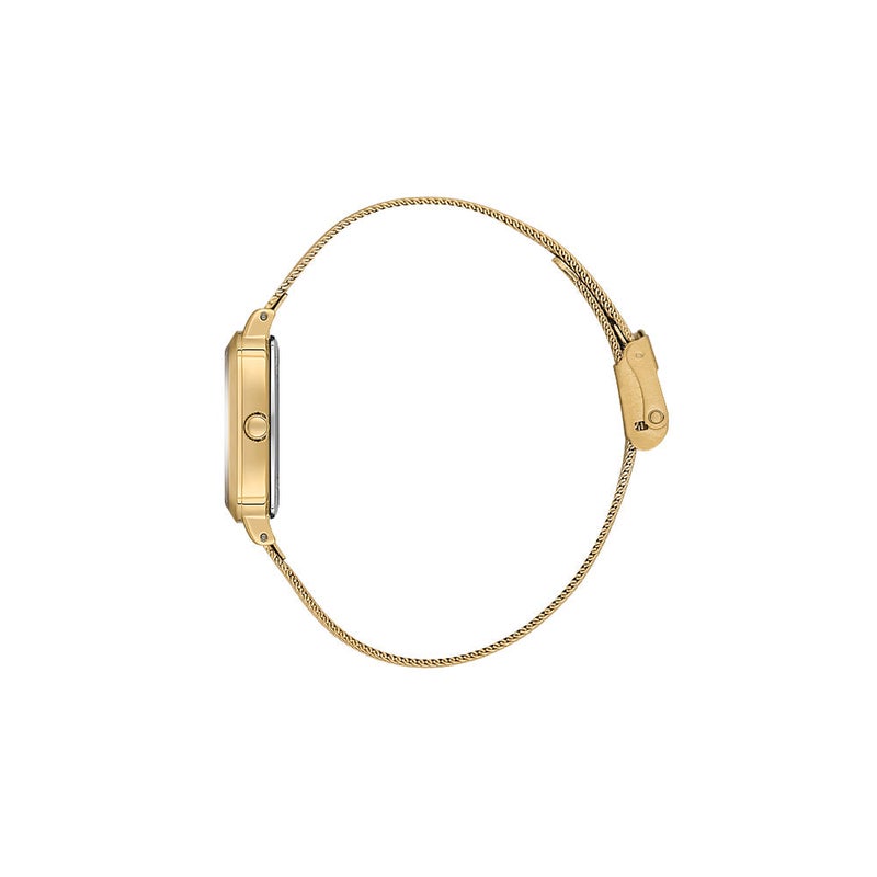 دانيل كلاين سوار شبكي نسائي | علبة من سبيكة ذهبية | تناظري | قرص أسود مربع بنمط شعاعي | كوارتز ياباني | فاخر | مقاومة للماء حتى عمق 30 مترًا - Image 2