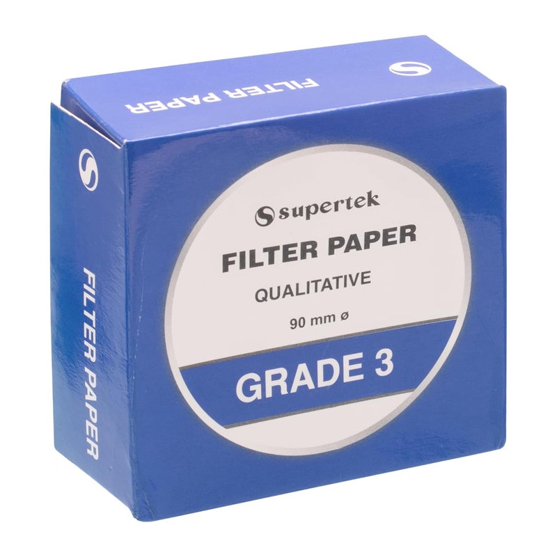 Supertek Filter Paper, Qualitative, Grade 3, 90 mm (Diameter) Pack of 100 Sheets - Image 4