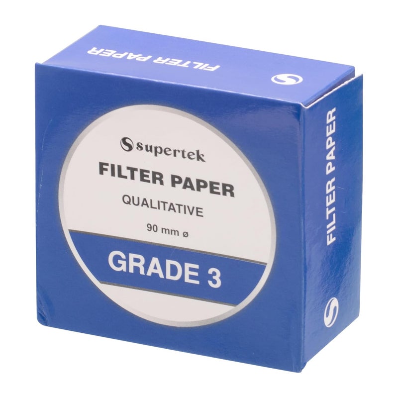 Supertek Filter Paper, Qualitative, Grade 3, 90 mm (Diameter) Pack of 100 Sheets - Image 5