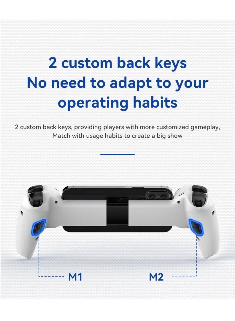 D9 Mobile Game Controller Telescopic Gamepad For Android IOS PS3 PS4 Switch ios HAll Joysitck with Turbo/6-axis Gyro/Vibration (White)  - Image 3