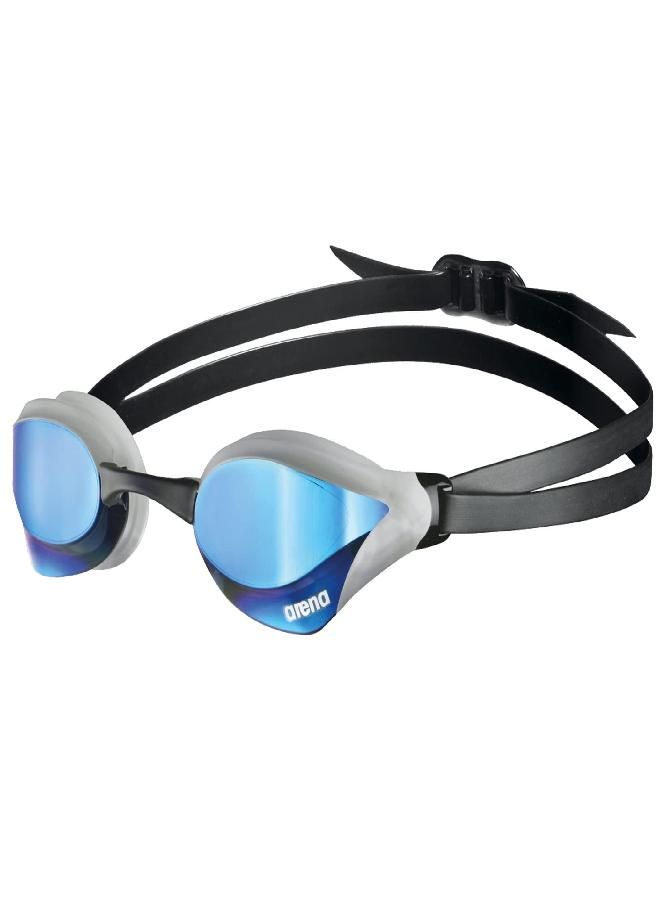 arena Arena Unisex Cobra Core Swipe Anti-Fog Racing Swim Goggles for Men and Women Polycarbonate Mirror Lens, Blue/Sliver  - Image 1