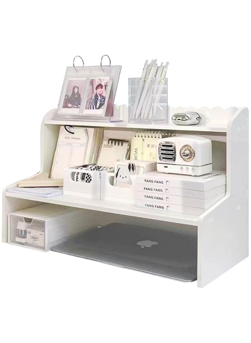 LINGWEI Wooden Desk Organizer White 34x40x26cm - Image 2