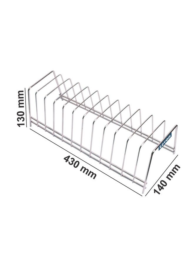 Levon Stainless Steel Plate Rack | Dish Rack | Plate Stand | Dish Stand | Lid Holder Utensil Rack for Kitchen - 12 Sections| with Anti-Rust Nano Coating - Image 3