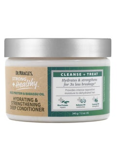 Dr. Miracle's Dr. Miracle's Strong & Healthy Hydrating & Strengthening Deep Conditioner. Contains Coconut Oil to provide intense moisture and repair damaged hair.  - Image 1