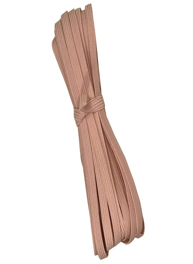 بوتيك إيميلي شريط مطاطي رفيع مضفر من بوتيك إميلي، مقاس 1/4 بوصة، بطول 10 ياردات، مناسب لأقنعة الوجه أو عصابات الرأس أو ربطات الشعر (لون وردي فاتح).