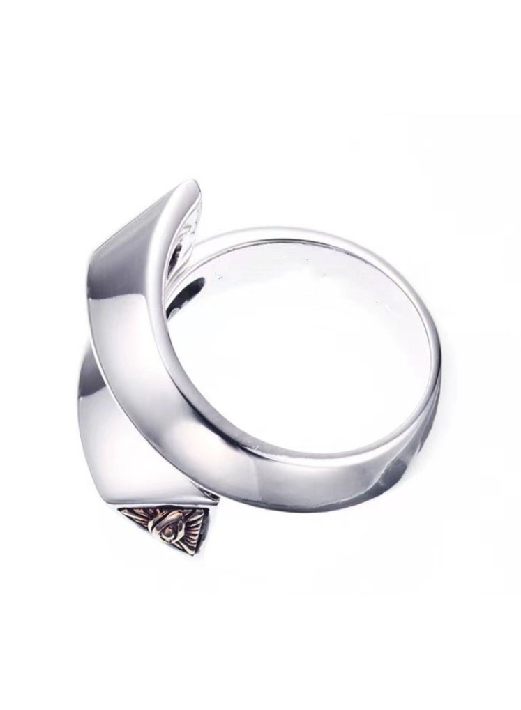 Men Adjustable Ring Sliver S925 Ring Elegant Unique Retro Sliver  Non-Fading Open Ring - Image 3
