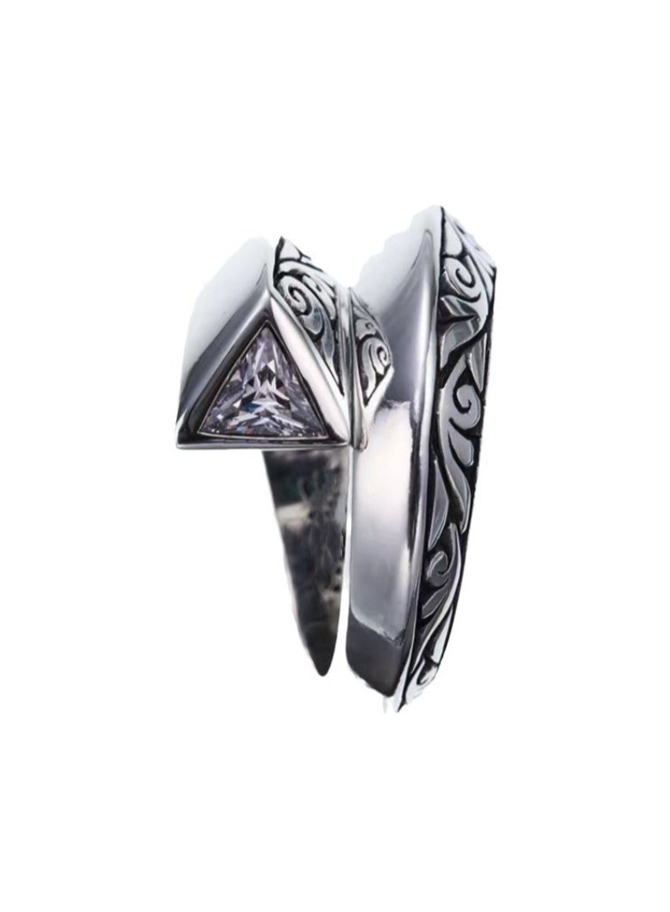 Men Adjustable Ring Sliver S925 Ring Elegant Unique Retro Sliver  Non-Fading Open Ring - Image 2