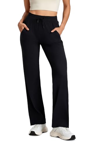 Yogipace Womens UltraSoft Lightweight Stretch Straight Leg Yoga Pants with Pockets Travel Casual Pants31BlackSize L - Image 1