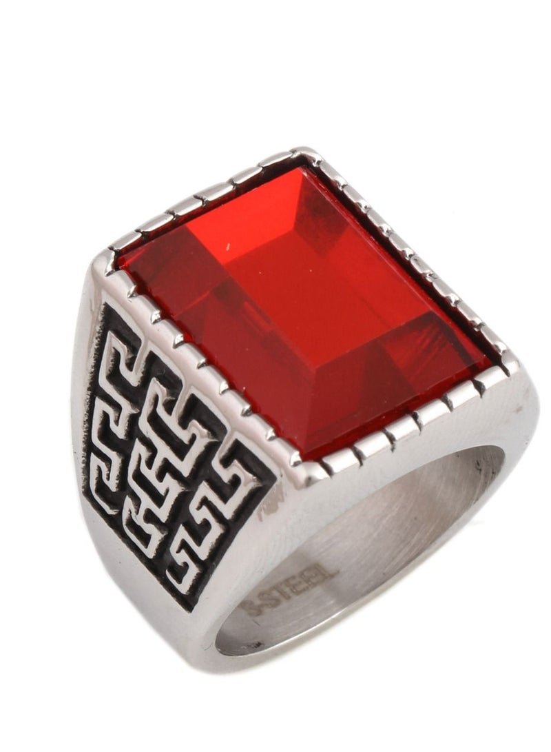 Loquat Stainless Steel Solid Polished Signet Ring