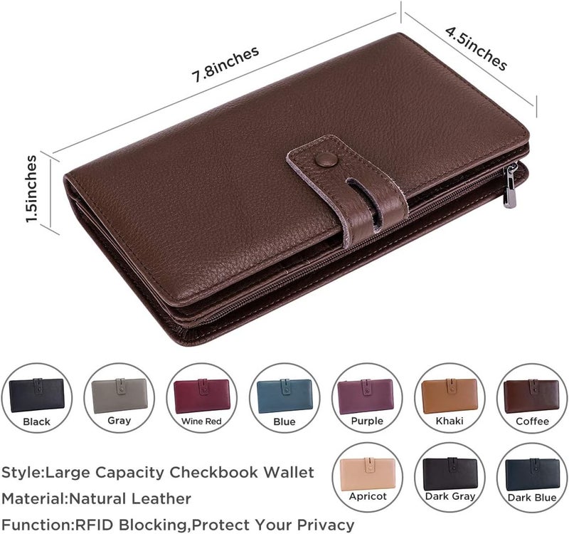 Itslife Women's Big Fat Rfid Leather wallet clutch organizer checkbook holder - Image 3
