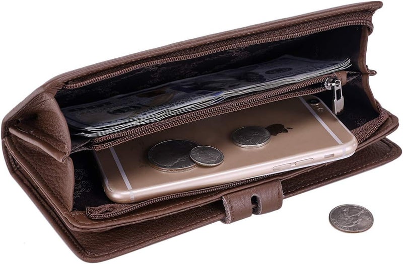 Itslife Women's Big Fat Rfid Leather wallet clutch organizer checkbook holder - Image 4