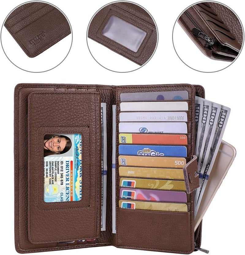 Itslife Women's Big Fat Rfid Leather wallet clutch organizer checkbook holder - Image 2