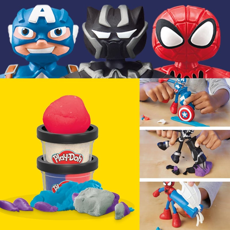 Play-Doh مجموعة مغامرة أبطال مارفل، 3 شخصيات أكشن من مارفل مع أدوات قابلة للارتداء، ألعاب خيالية للأولاد والبنات من عمر 4 سنوات وما فوق - Image 4