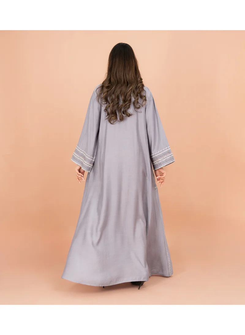 IKKXA  Solid Jalabiya Crystal Details Wide Cut Arabisque for Women | Best Price UAE