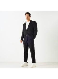 Iconic Solid Regular Fit Trousers with Flexi Waist and Pockets