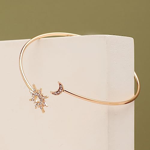 SOHI Gold Plated Star & Moon Armlet for Women & Girls | Upper Arm Cuff, Bracelet, Armband | accessories for girls |accessories for women | jewellery for girls | hand band (7383) - Image 2