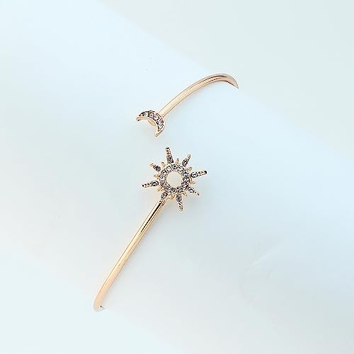 SOHI Gold Plated Star & Moon Armlet for Women & Girls | Upper Arm Cuff, Bracelet, Armband | accessories for girls |accessories for women | jewellery for girls | hand band (7383) - Image 5