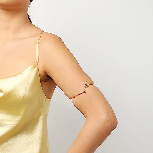 SOHI Gold Plated Star & Moon Armlet for Women & Girls | Upper Arm Cuff, Bracelet, Armband | accessories for girls |accessories for women | jewellery for girls | hand band (7383) - Image 3