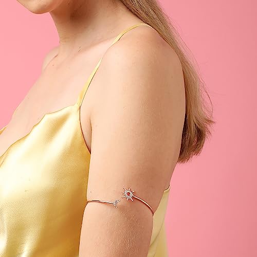 SOHI Gold Plated Star & Moon Armlet for Women & Girls | Upper Arm Cuff, Bracelet, Armband | accessories for girls |accessories for women | jewellery for girls | hand band (7383) - Image 4