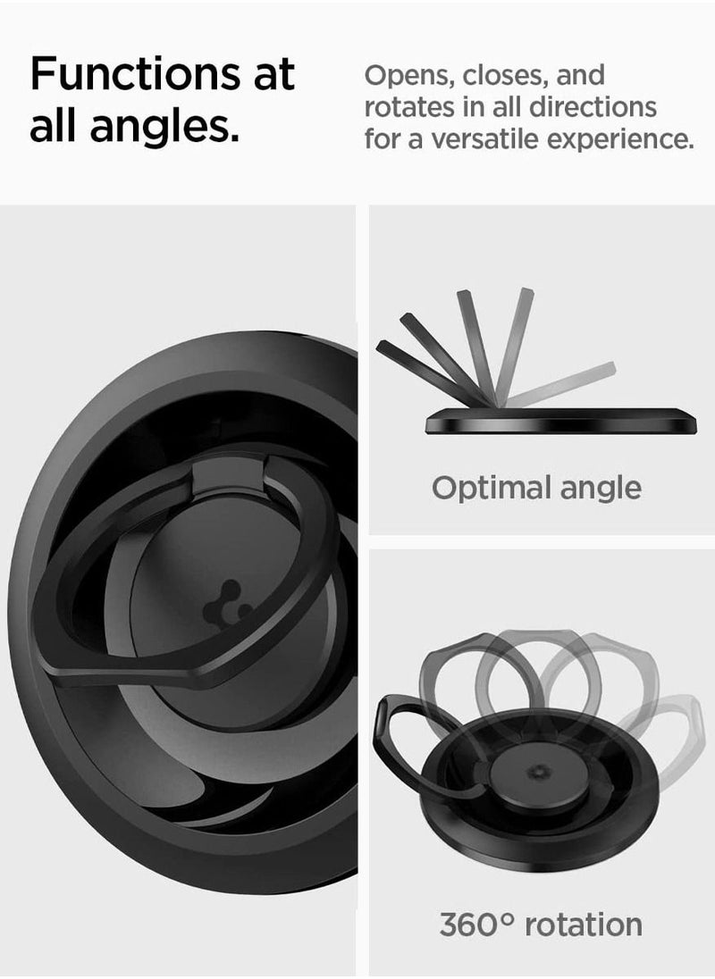 Spigen O-Mag Ring (MagFit) Magnetic Phone Holder Grip and KickStand with MagSafe for iPhone 14 Pro Max, 14 Pro, 14 Plus, 14, 13 and 12 Series - Black  - Image 4