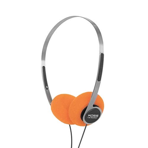 Koss x Retrospekt P/21 Retro On-Ear Headphones, Retro Orange Foam, Adjustable Headband, Wired 3.5mm Plug, Orange Black and Silver - Image 1