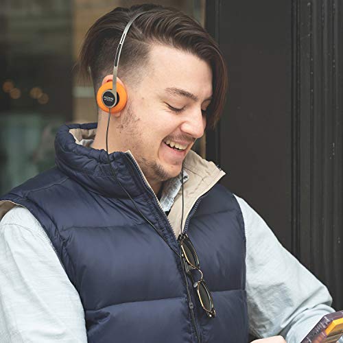 Koss x Retrospekt P/21 Retro On-Ear Headphones, Retro Orange Foam, Adjustable Headband, Wired 3.5mm Plug, Orange Black and Silver - Image 5