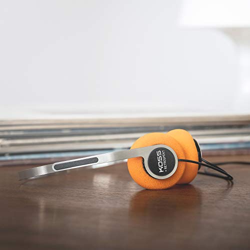 Koss x Retrospekt P/21 Retro On-Ear Headphones, Retro Orange Foam, Adjustable Headband, Wired 3.5mm Plug, Orange Black and Silver - Image 3
