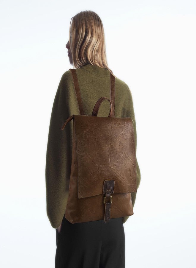 LIKEBAG Backpack Fashion Women Large Multipurpose Design Convertible Satchel Handbags Shoulder Bag Leather Travel Backpack (brown) - Image 2