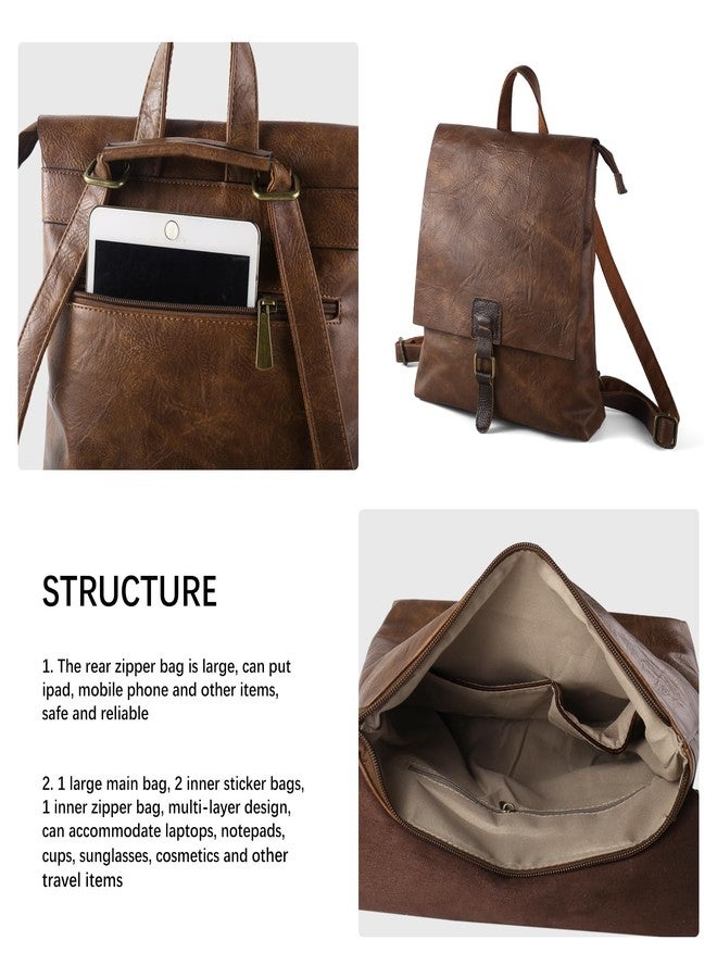 LIKEBAG Backpack Fashion Women Large Multipurpose Design Convertible Satchel Handbags Shoulder Bag Leather Travel Backpack (brown) - Image 4