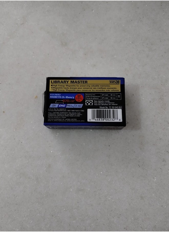 JVC TC30EHGB 30 Minute Blank VHS-C Tape  - Image 3