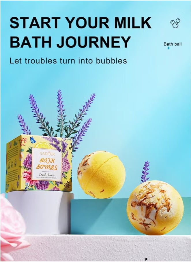 SADOER 100g explosive bath salt ball clean fragrance bath ball lemon scent - Image 1