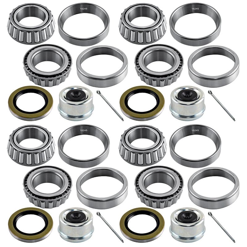 RigsNParts 4 Sets 25580 15123 Trailer Axle Hub Bearings Kits for 52006000 lbs Axle Trailer Axle Bearing Kit with 244 Dust Cap Grease Seal Cotter Pin Rotating Quiet and HighSpeed Trailer Bearing - Image 3