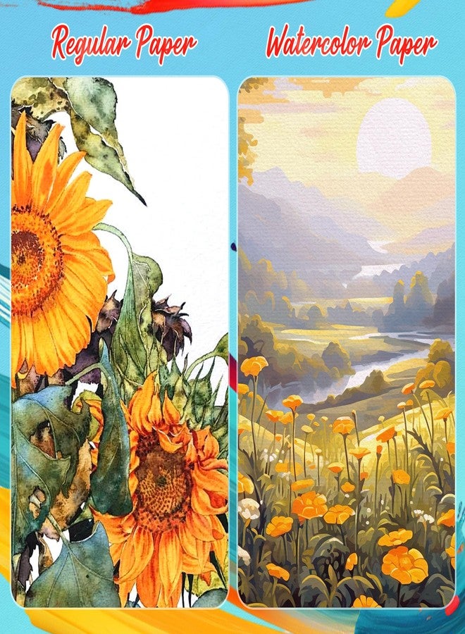 Caliart 50 Colors Watercolor Paint Set with 6 Brushes, Portable Travel Water Color Kit with Carrying Case, Palette and Accessories, Non-Toxic Art Supplies Gift for Artists Adult Teen Kids Girls Boys - Image 4