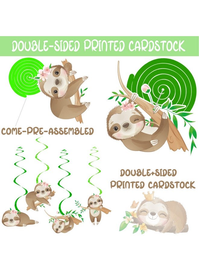 umoni 15Pcs Sloth Party Hanging Swirls Sloth Theme Foil Ceiling Streamers Sloth Party Decoration For Jungle Party Kids Birthday Party Baby Shower Supplies - Image 4