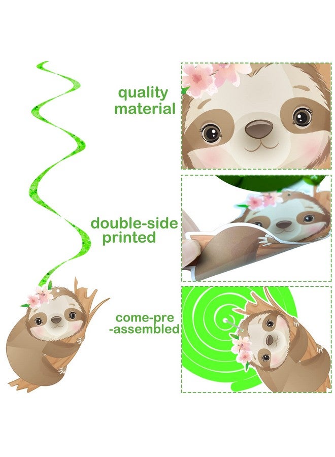 umoni 15Pcs Sloth Party Hanging Swirls Sloth Theme Foil Ceiling Streamers Sloth Party Decoration For Jungle Party Kids Birthday Party Baby Shower Supplies - Image 3