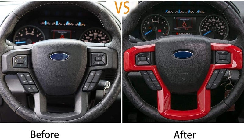 Keptrim for F-150 ABS Red Steering Wheel Cover Trim for 2015-2020 Ford F150, for 2017-2022 F250 F350, for 2018-2021 Ford Expedition - Image 4