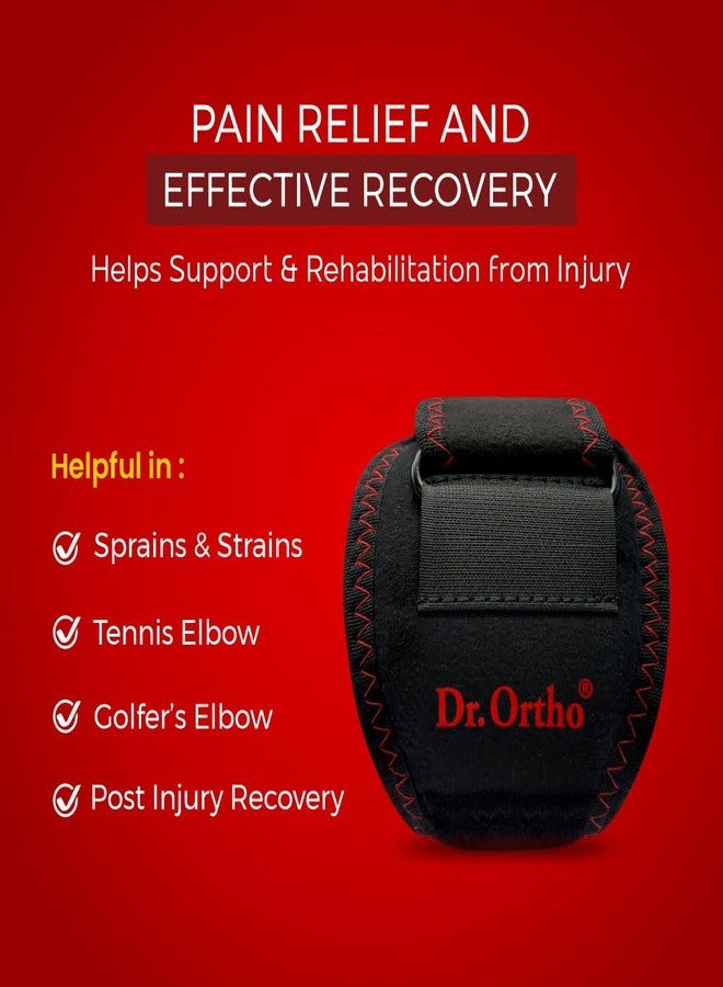 Dr. Ortho Dr.Ortho Tennis Elbow Support for Gym, Support Band with Compression Pad and Elbow Strap Wrap for Sports - For Men & Women - Image 4