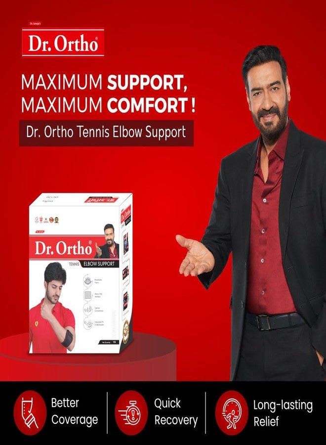 Dr. Ortho Dr.Ortho Tennis Elbow Support for Gym, Support Band with Compression Pad and Elbow Strap Wrap for Sports - For Men & Women - Image 2