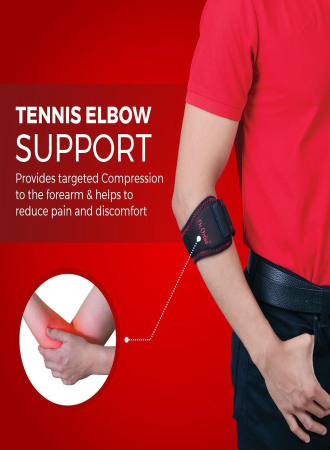 Dr. Ortho Dr.Ortho Tennis Elbow Support for Gym, Support Band with Compression Pad and Elbow Strap Wrap for Sports - For Men & Women - Image 3