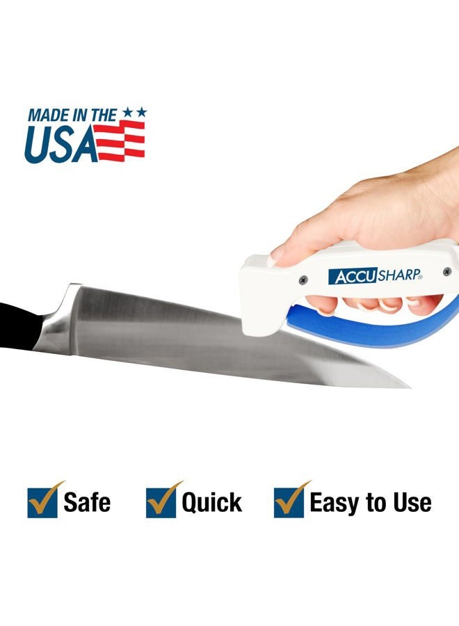 AccuSharp Knife & Tool Sharpener - Ergonomic Knife Sharpener for Kitchen Knives, Pocket Knives, Serrated Blades, Cleavers, Axes & Machetes - Diamond-Honed Tungsten Carbide Sharpens, Restores & Repairs - Image 5