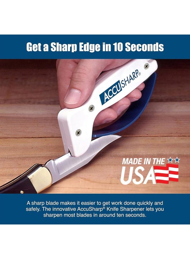 AccuSharp Knife & Tool Sharpener - Ergonomic Knife Sharpener for Kitchen Knives, Pocket Knives, Serrated Blades, Cleavers, Axes & Machetes - Diamond-Honed Tungsten Carbide Sharpens, Restores & Repairs - Image 4