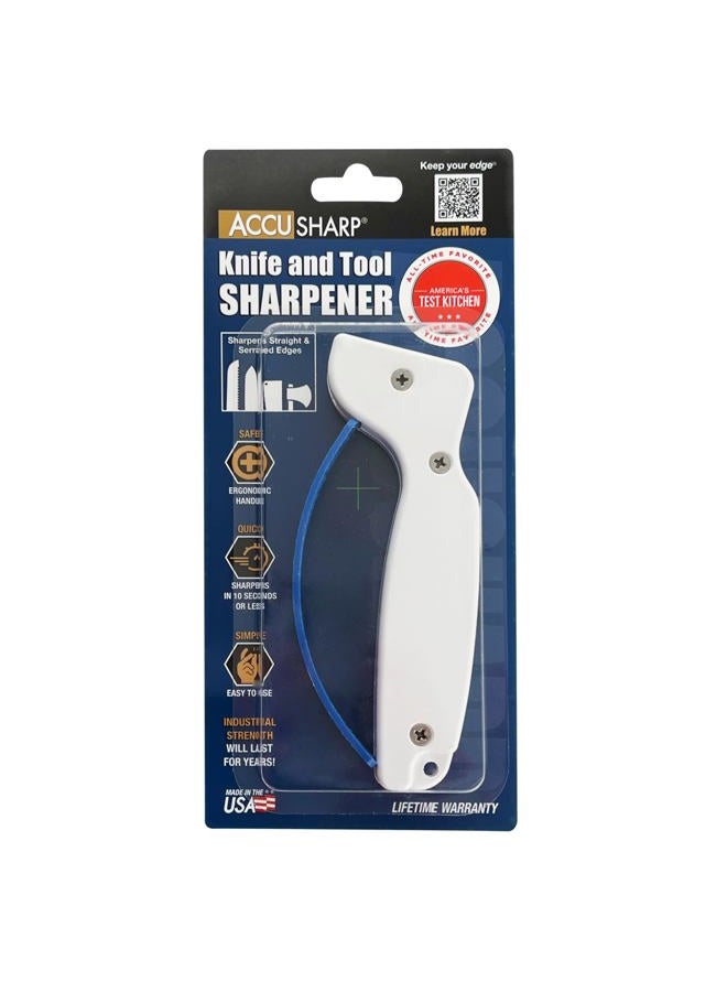 AccuSharp Knife & Tool Sharpener - Ergonomic Knife Sharpener for Kitchen Knives, Pocket Knives, Serrated Blades, Cleavers, Axes & Machetes - Diamond-Honed Tungsten Carbide Sharpens, Restores & Repairs - Image 3