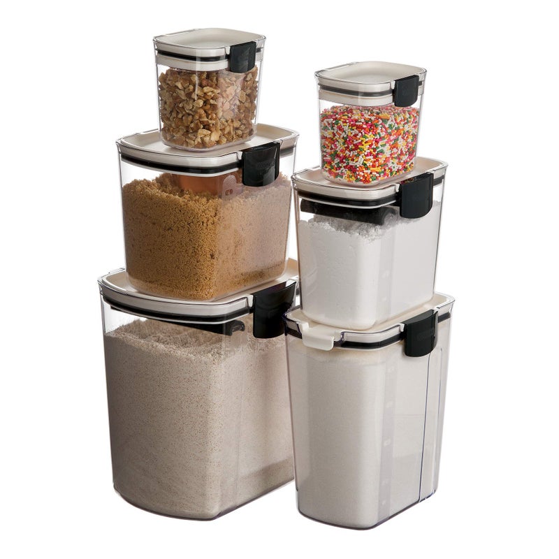 Progressive ProKeeper Baker's Airtight Kitchen Storage Canister Container Set for Flour, Sugar & More, Keeps Ingredients Fresh, with Accessories (Black Latches, 6- Piece) - Image 4