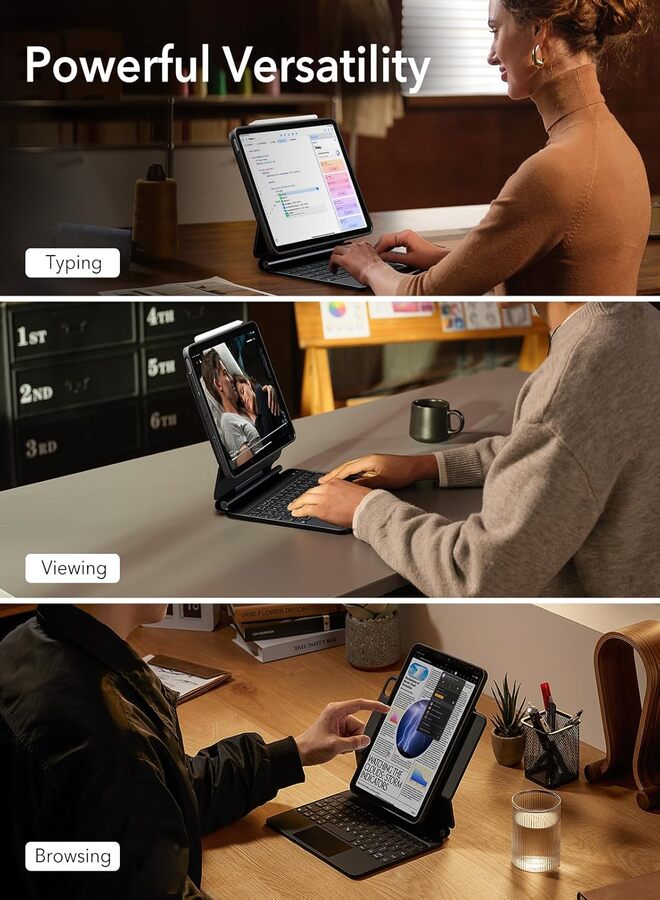 SUKILO iPad Pro 11 Inch Case with Keyboard (M4, 2024) – Magnetic Stand, Multi-Mode Protective Keyboard Case for iPad Pro 11 (5th Gen) – Detachable Back Case with Portrait & Landscape - Image 4