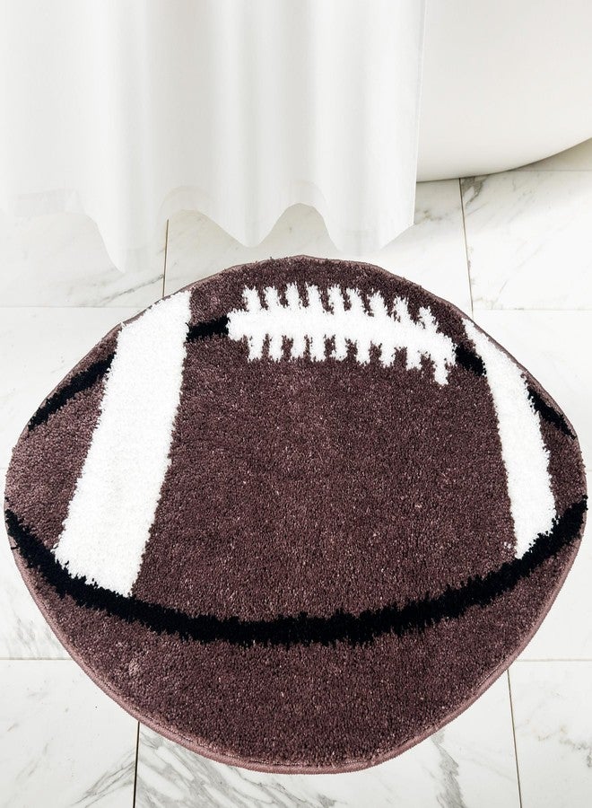 Homantic Football Rugs - Elegant Fluffy Sports Rug Football Room Decor, Boy's Bedroom, Funny Bathroom Rug Bath Mats for Bathroom Plush Non Slip Washable Bath Rugs for Kids Room 20" x 32" - Image 1