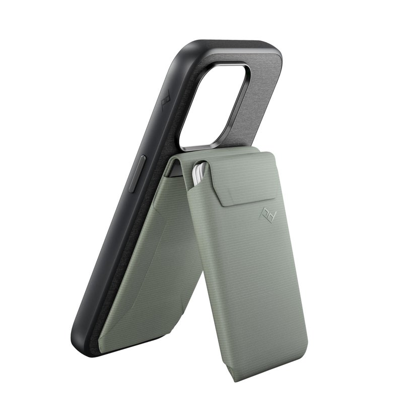 KASTWAVE Mobile Wallet Stand, Slim Magnetic Wallet with Phone Stand, Sage Green - Image 1