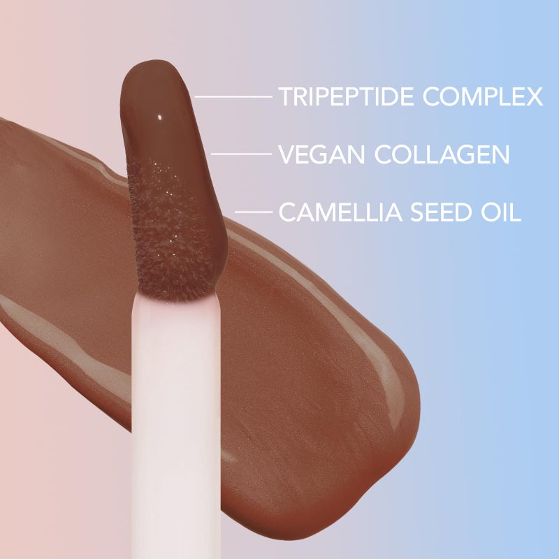 Sacheu Lip Elixir Nourishing and Hydrating Lipgloss â€” Moisturizing Plumping Lip Gloss Enriched with Collagen, Non-Sticky Lip Color Smooth High-Shine Finish, Vegan & Cruelty-Free, Chai Macaron - Image 5