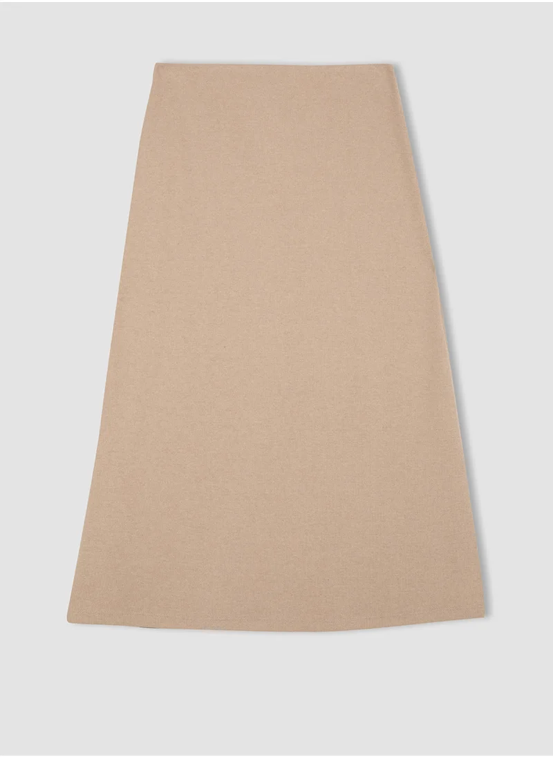 ديفاكتو A-Line Stretch Waist Basic Plain Normal Waist Maxi Skirt